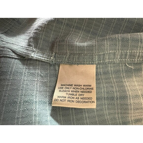 Island Shores Men's SS Button Rayon Blend Shirt  XL  Blue-Green Coastal Vacation - Picture 6 of 8